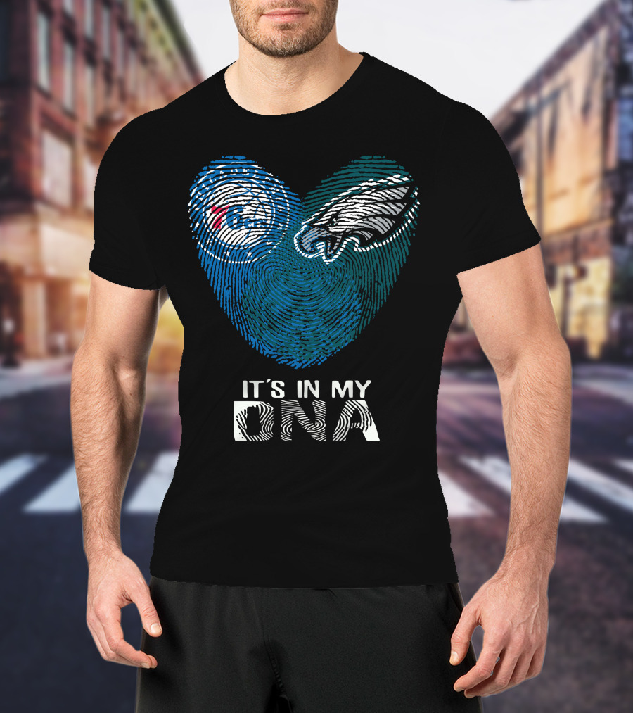 Philadelphia Eagles 76ers Fingerprint It's In My DNA T-Shirt