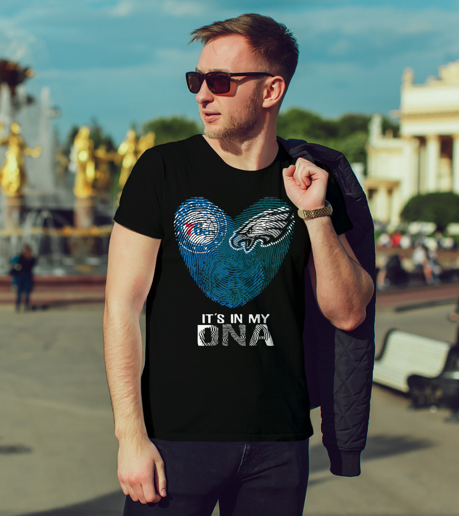 Philadelphia Eagles 76ers Fingerprint It's In My DNA T-Shirt