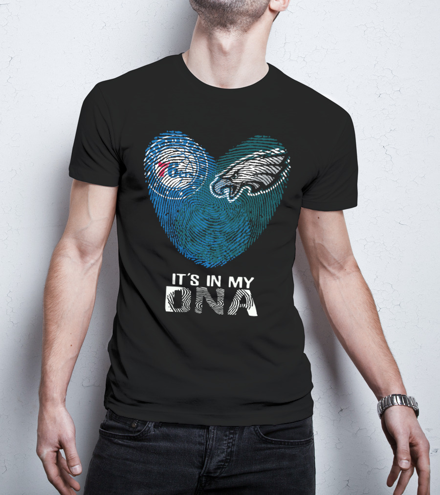 Philadelphia Eagles 76ers Fingerprint It's In My DNA T-Shirt