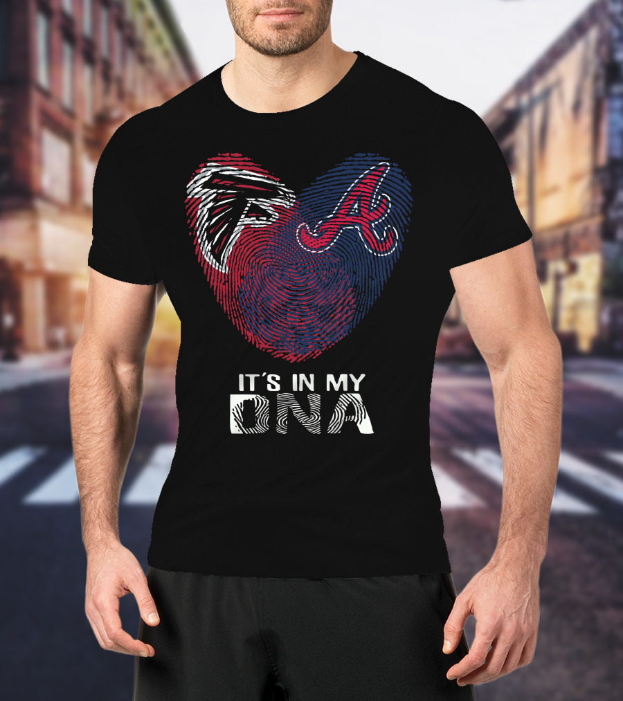 Falcons Braves Heart Fingerprint It's In My DNA T-Shirt