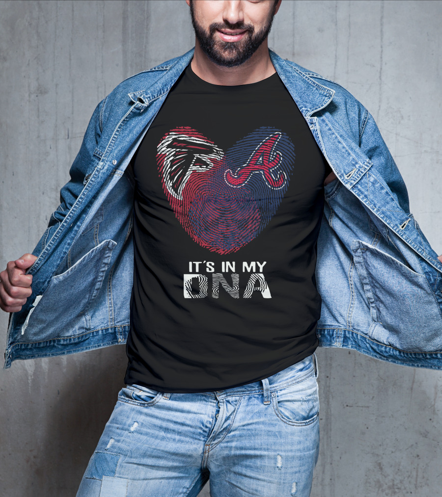 Falcons Braves Heart Fingerprint It's In My DNA T-Shirt