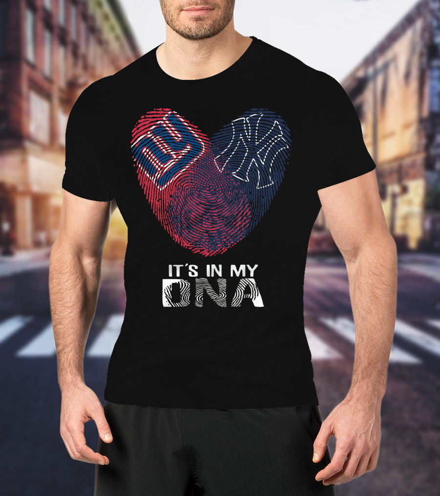 Giants Yankees It's In My DNA Fingerprint Heart T-Shirt