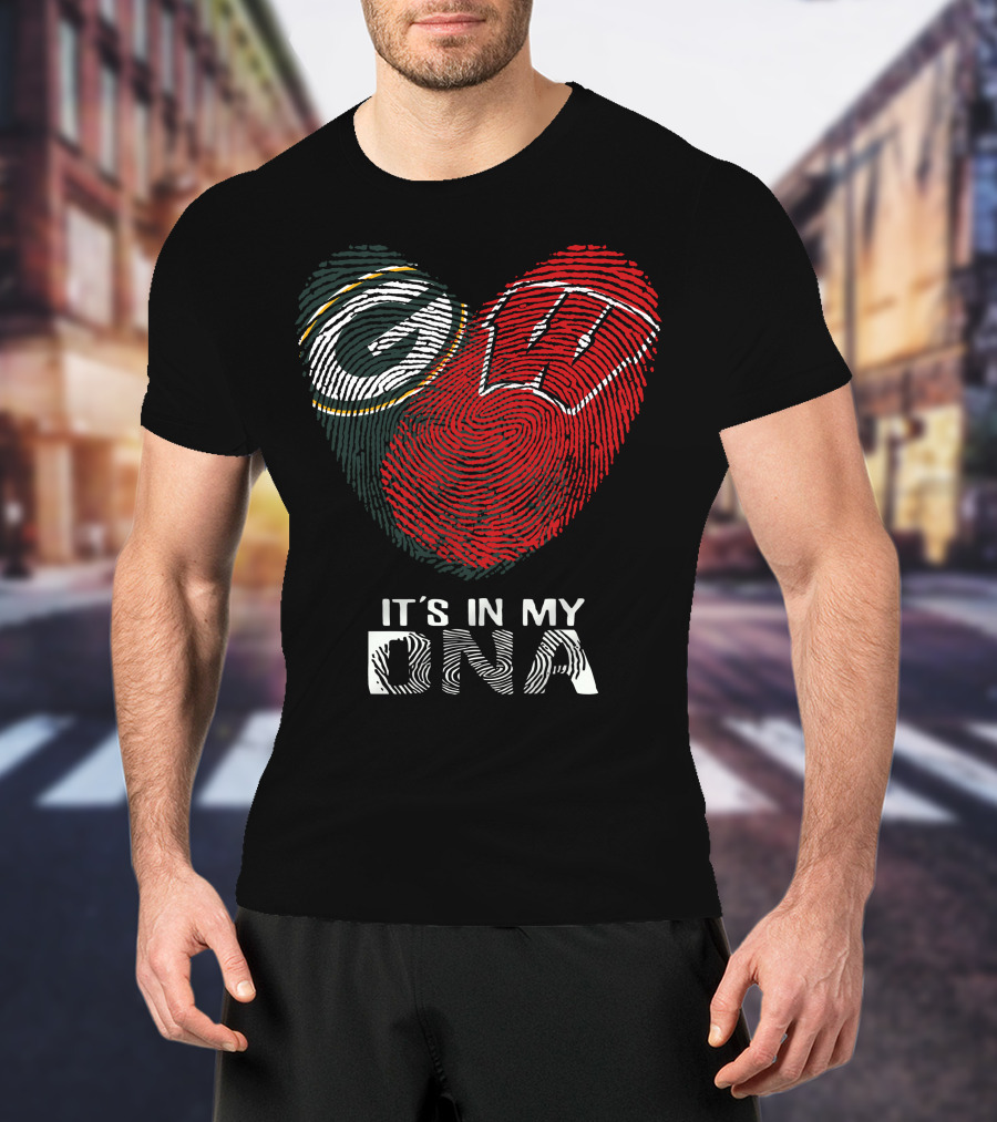 Packers Badgers It's In My Dna Fingerprint T-Shirt
