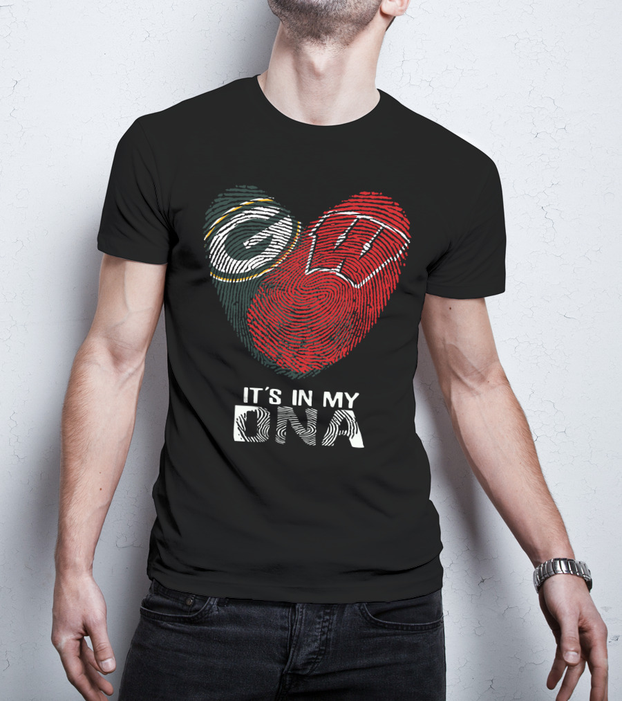 Packers Badgers It's In My Dna Fingerprint T-Shirt