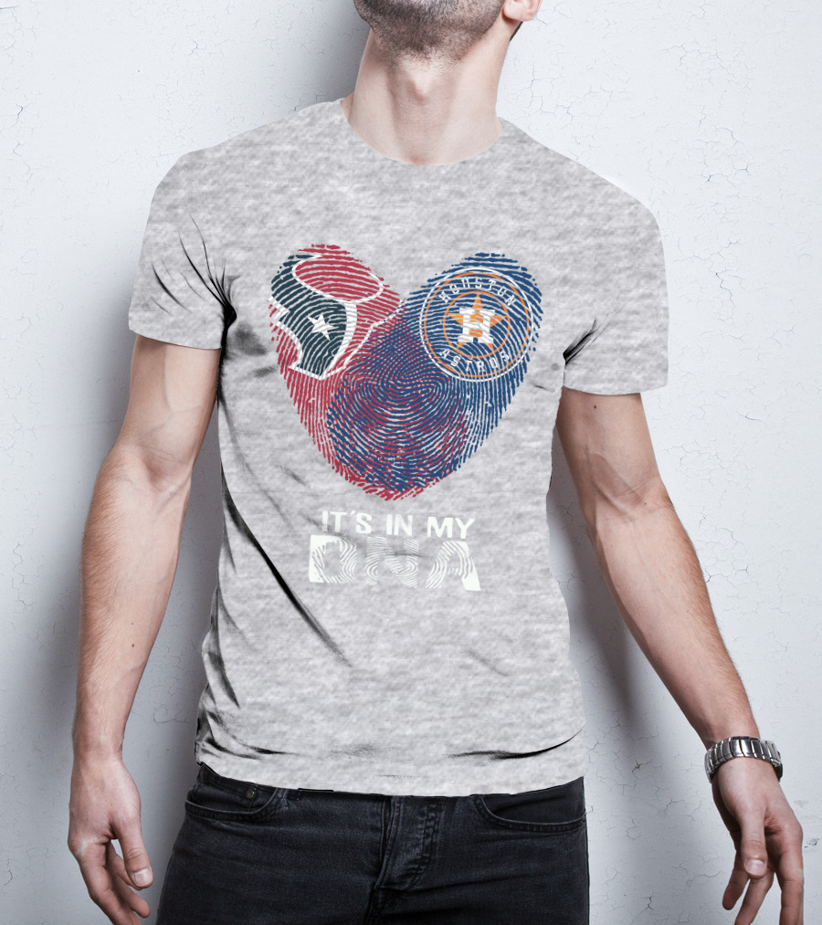 Texans Astros It's In My DNA Fingerprint Heart T-Shirt