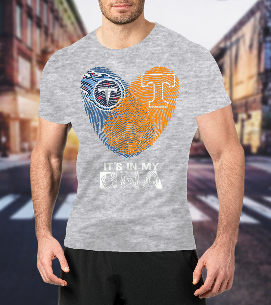 Tennessee Titans It's In My Dna Fingerprint Heart T-Shirt