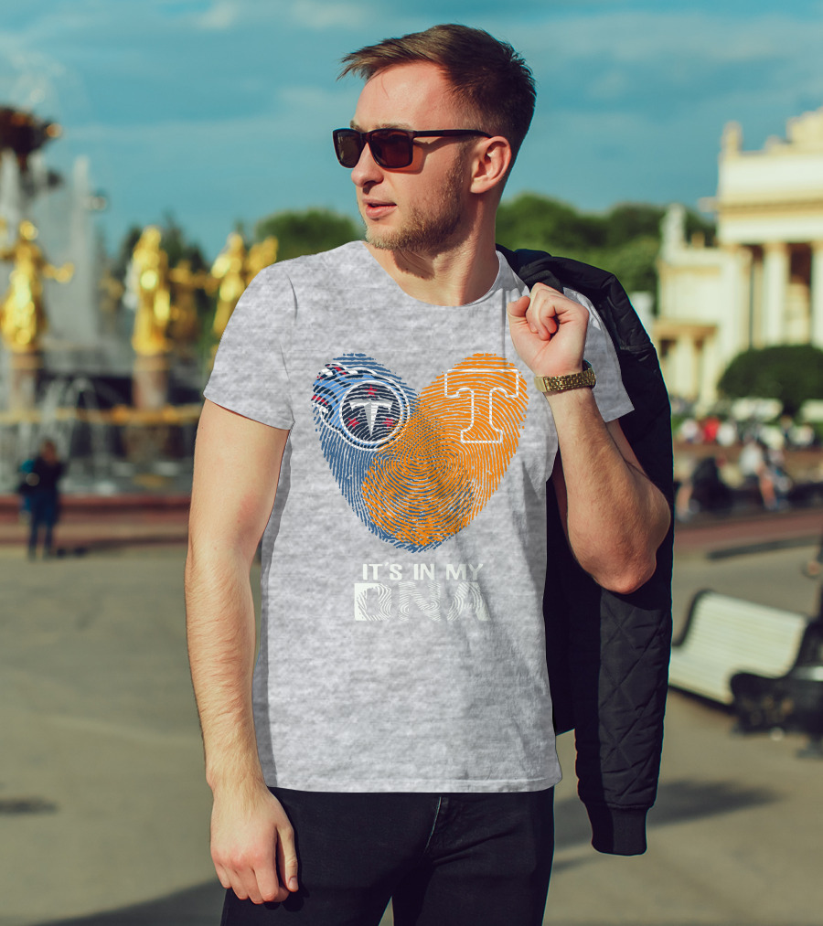 Tennessee Titans It's In My Dna Fingerprint Heart T-Shirt