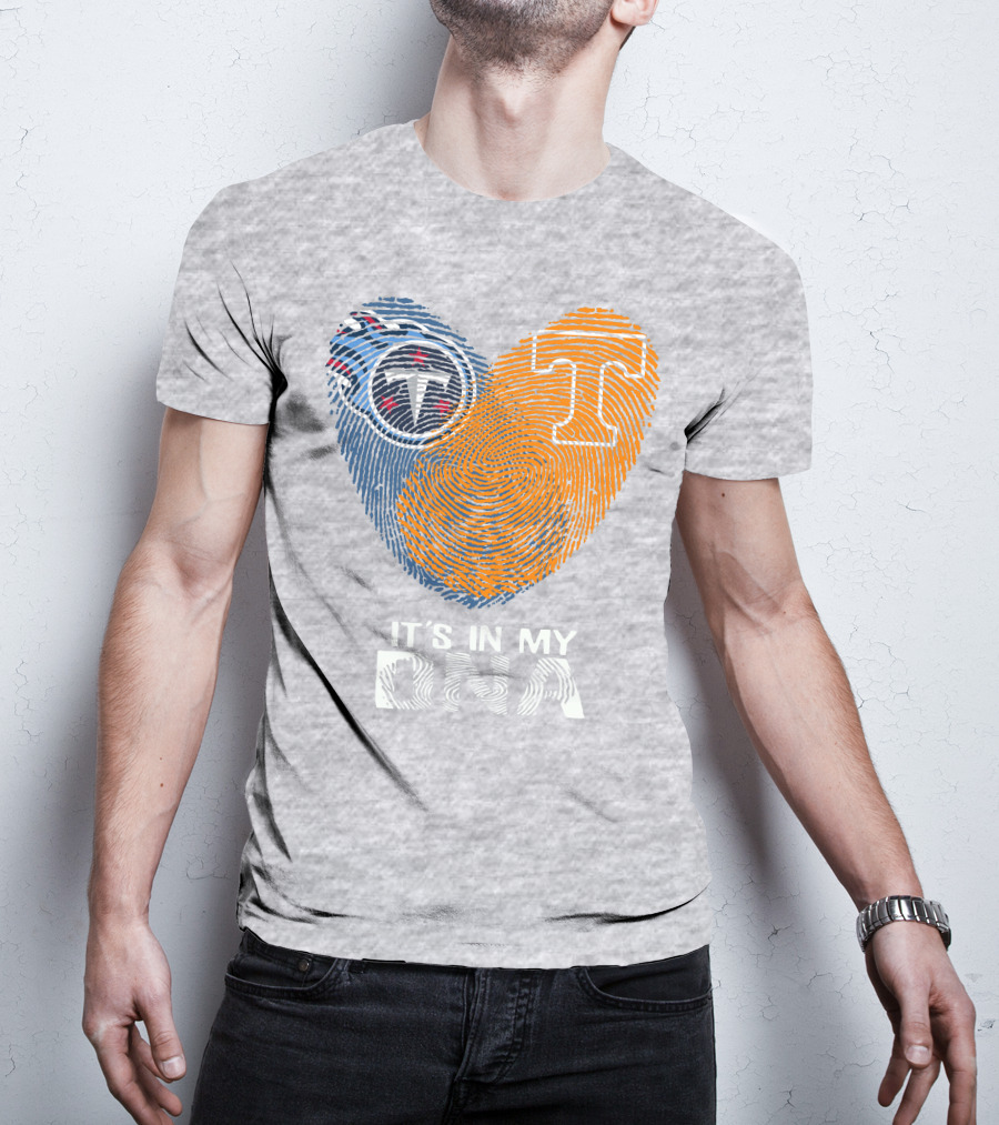 Tennessee Titans It's In My Dna Fingerprint Heart T-Shirt