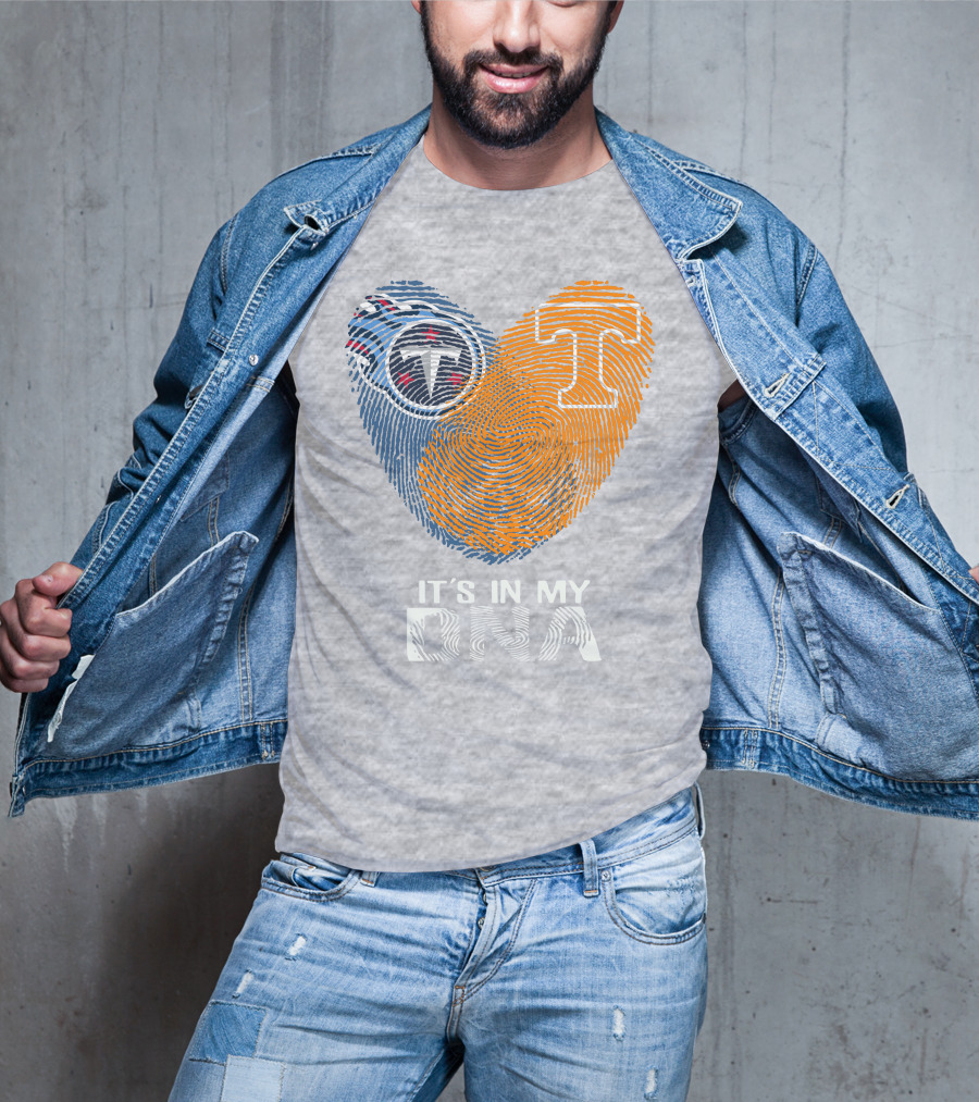 Tennessee Titans It's In My Dna Fingerprint Heart T-Shirt