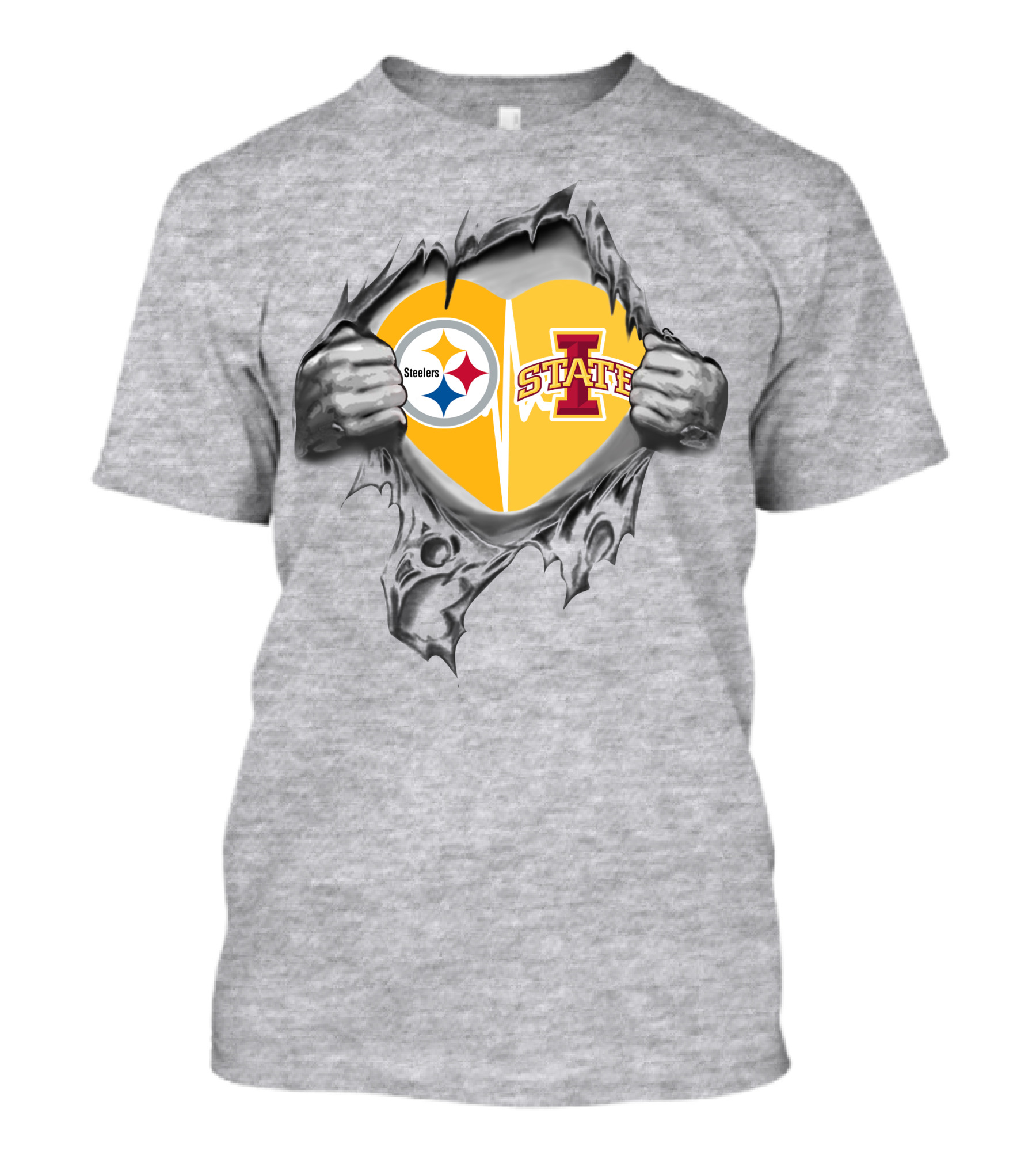 Steelers Iowa State Heart With Torn Hands T-Shirt