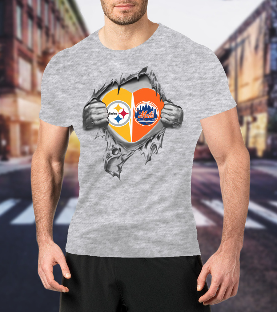 Steelers Mets Heart Tearing T-Shirt