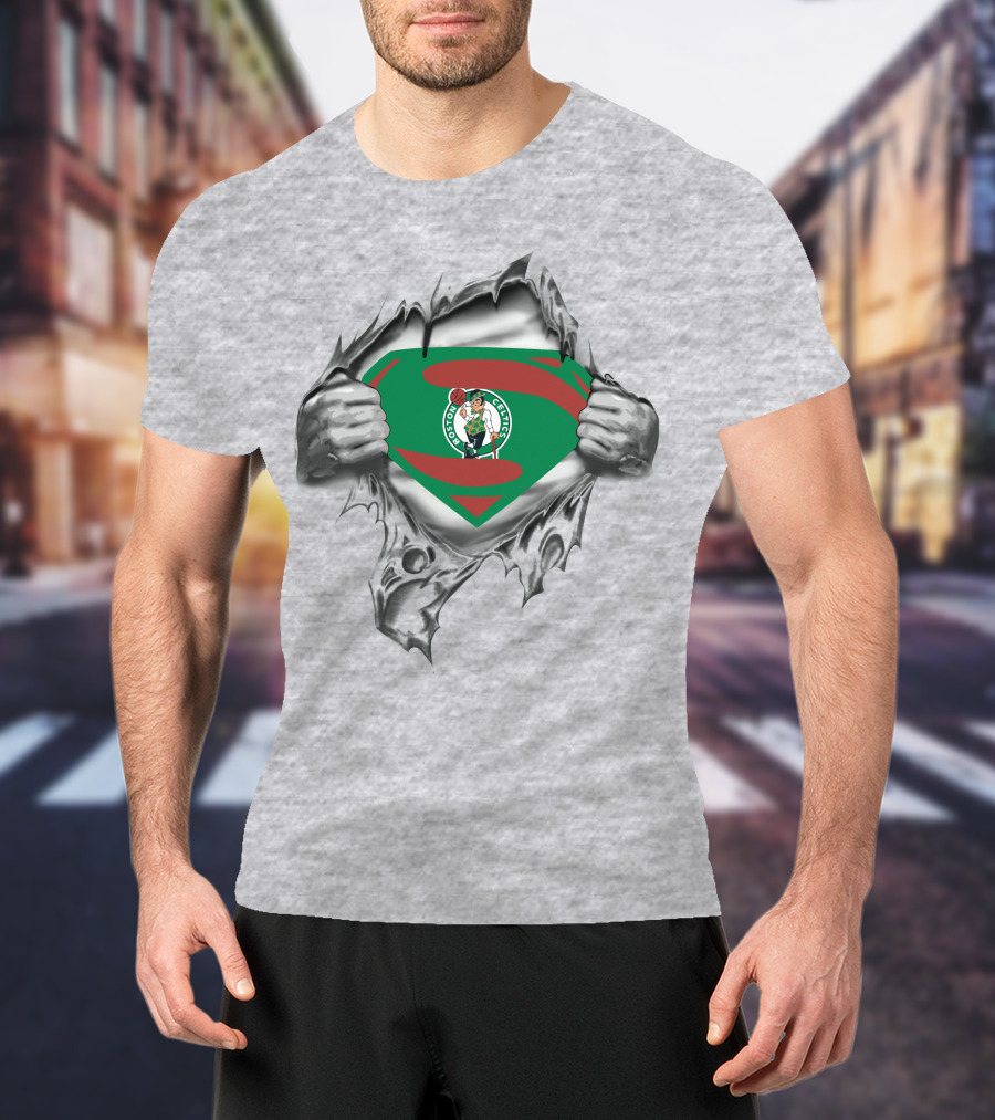 Boston Celtics Superman Logo Reveal T-Shirt