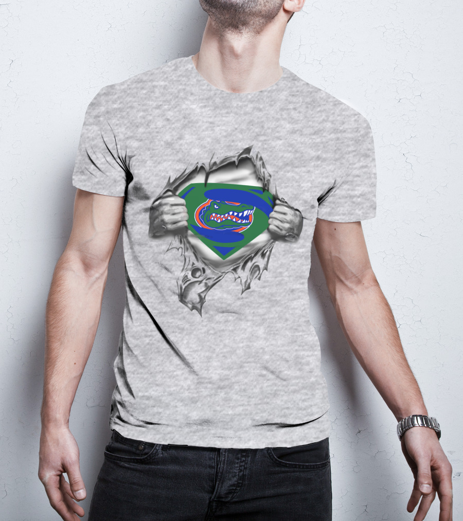 Gators Superhero Emblem Ripped Reveal T-Shirt