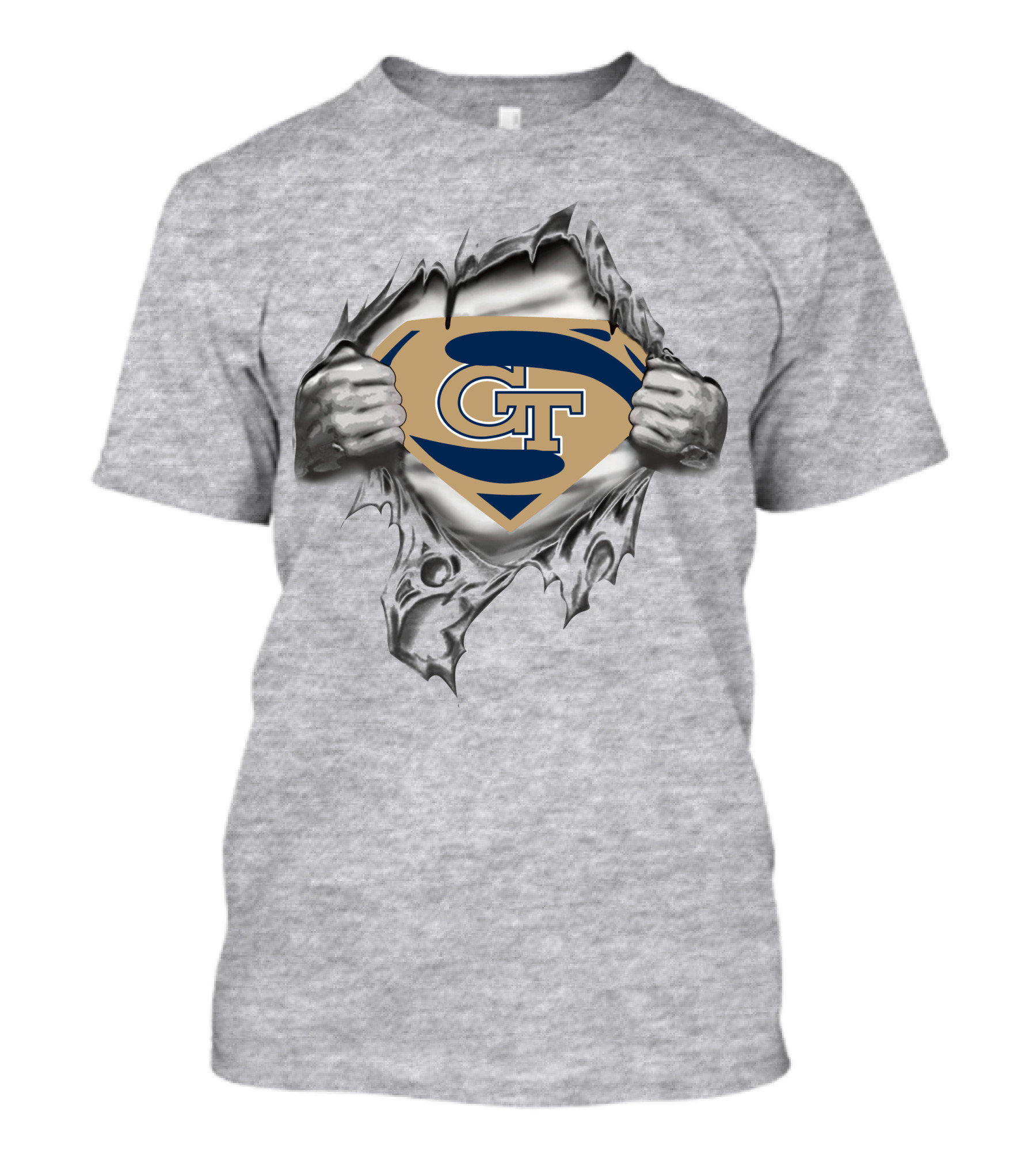 Georgia Tech GT Superman Style Emblem T-Shirt