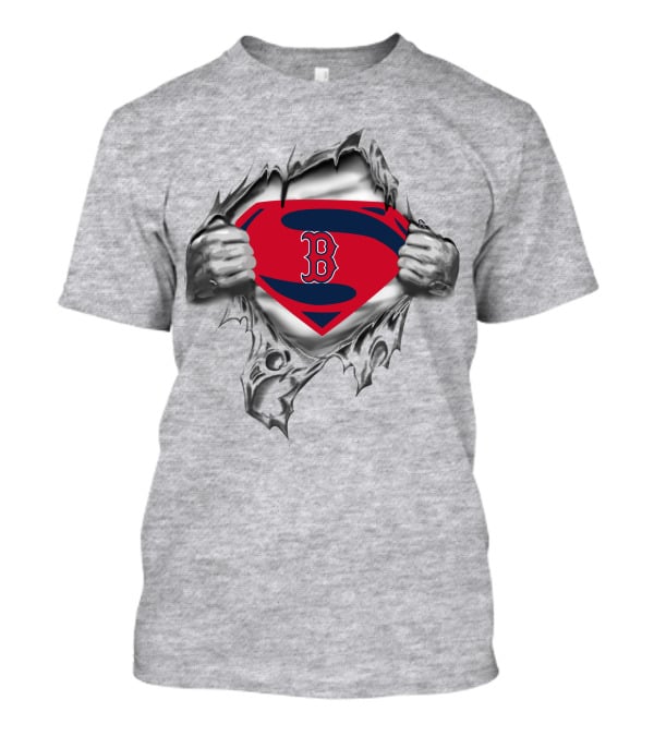 Redsox Superman Logo Tear Reveal T-Shirt