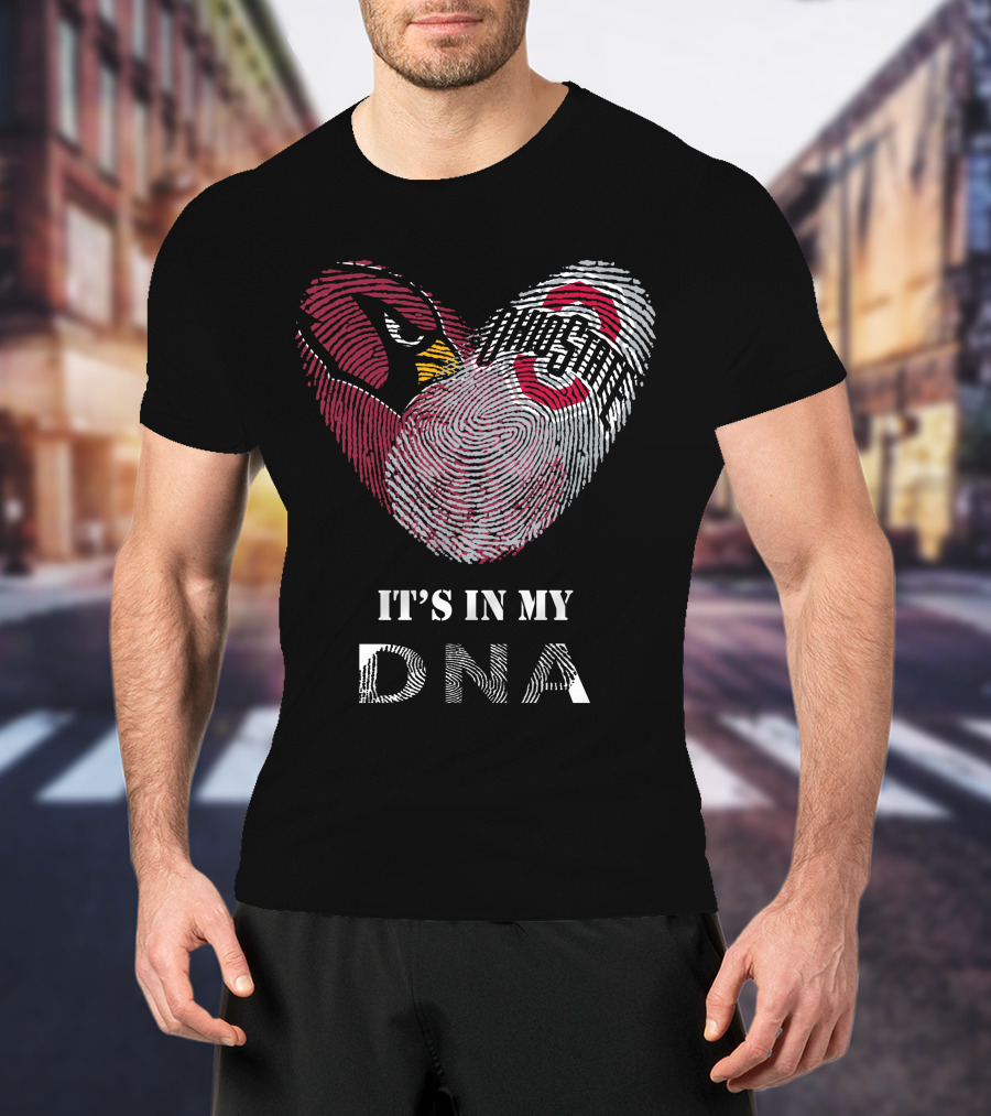 Cardinals Ohio State Buckeyes Fingerprint Heart It's In My DNA T-Shirt