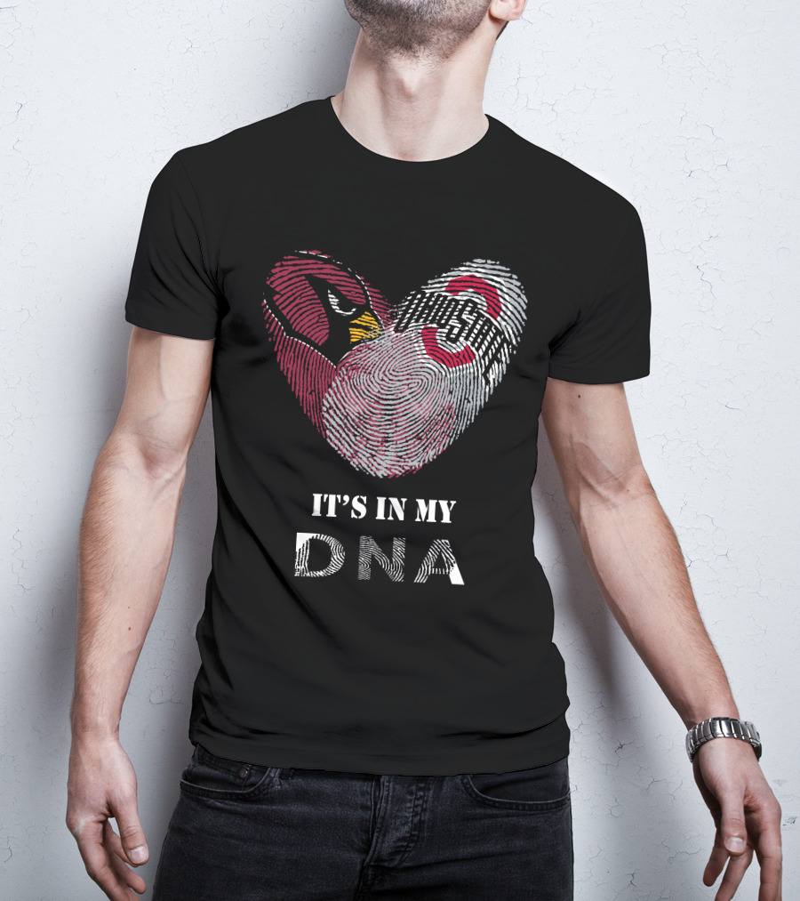 Cardinals Ohio State Buckeyes Fingerprint Heart It's In My DNA T-Shirt