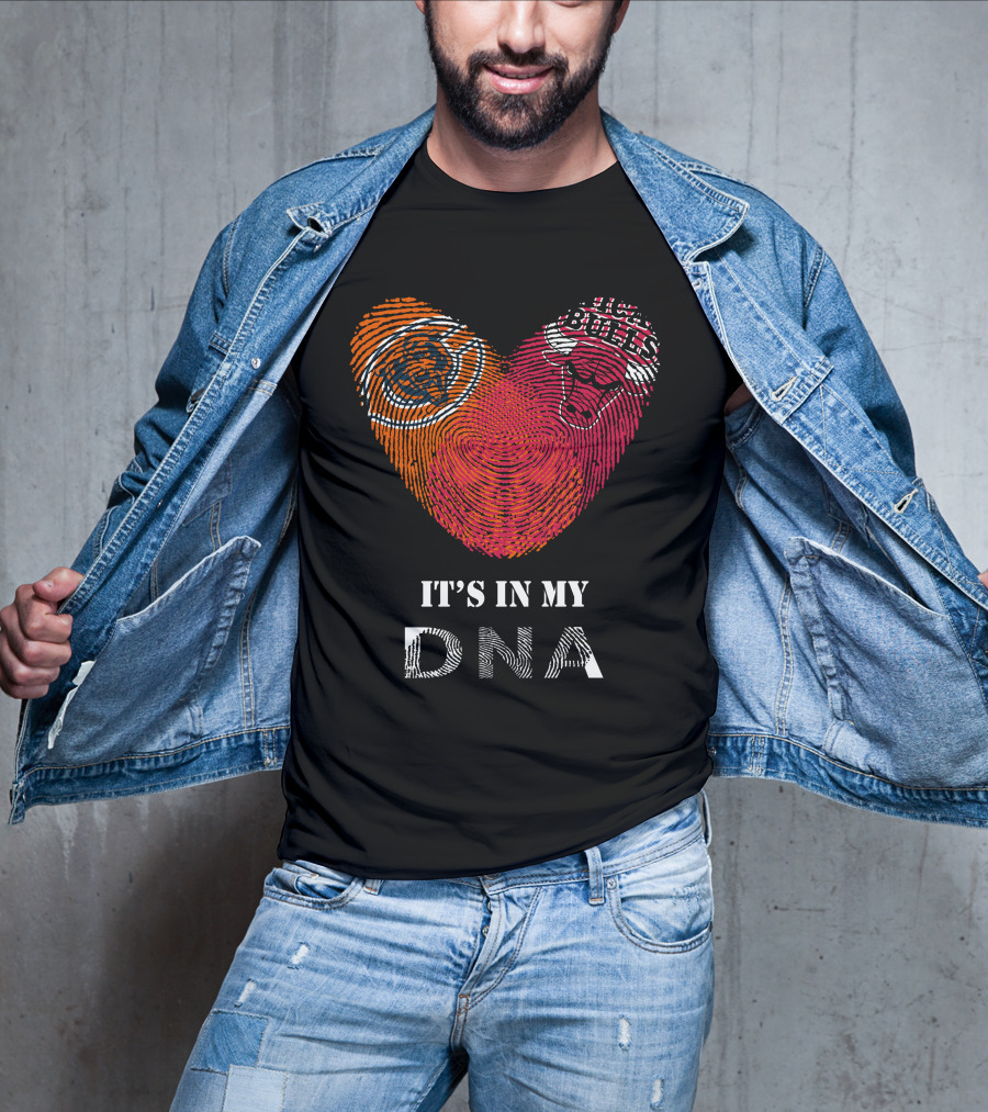 Chicago Bears Bulls Heart It's In My DNA T-Shirt