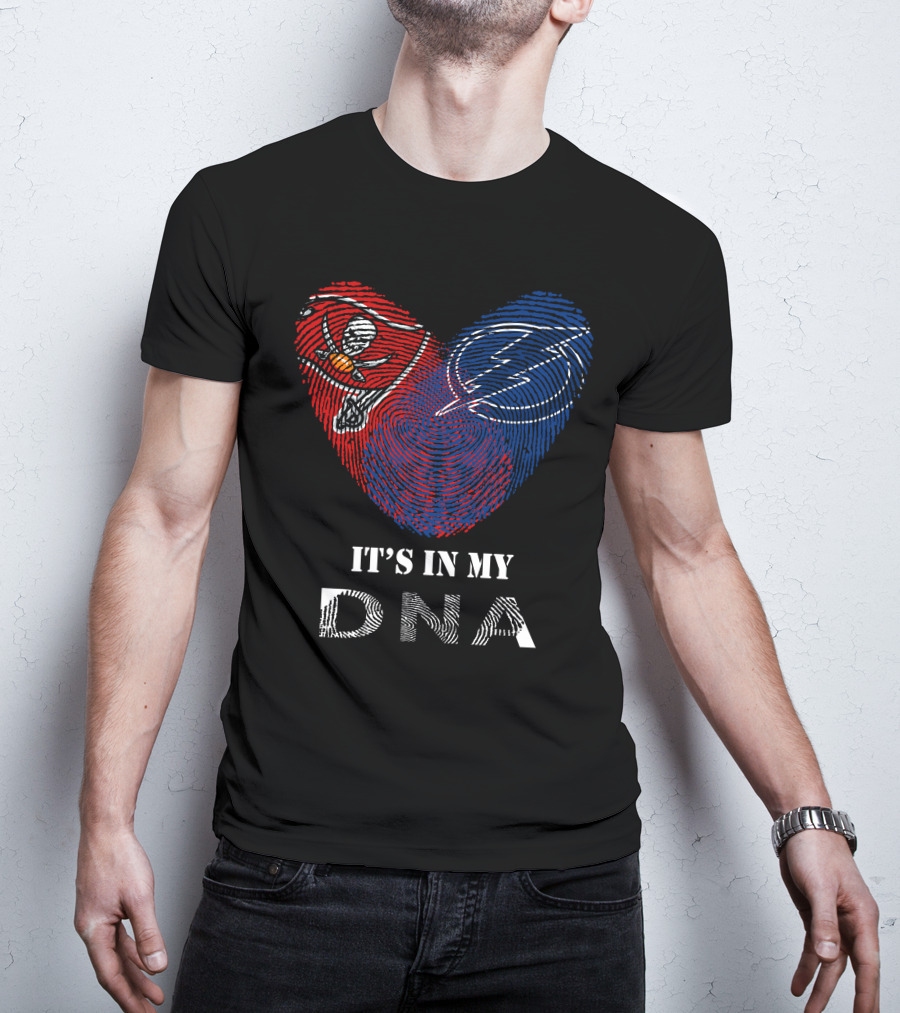Buccaneers Lightning Fingerprint Heart It's In My DNA T-Shirt