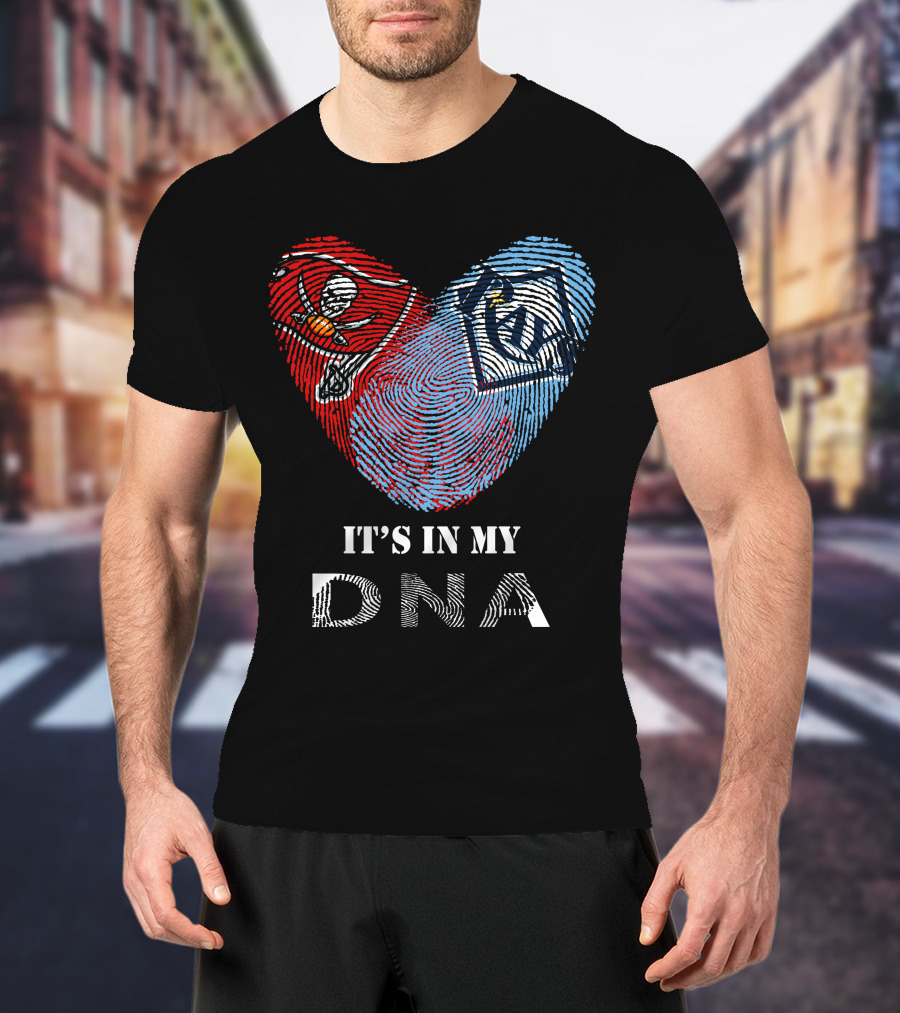 Buccaneers Rays It's In My DNA Fingerprint Heart T-Shirt