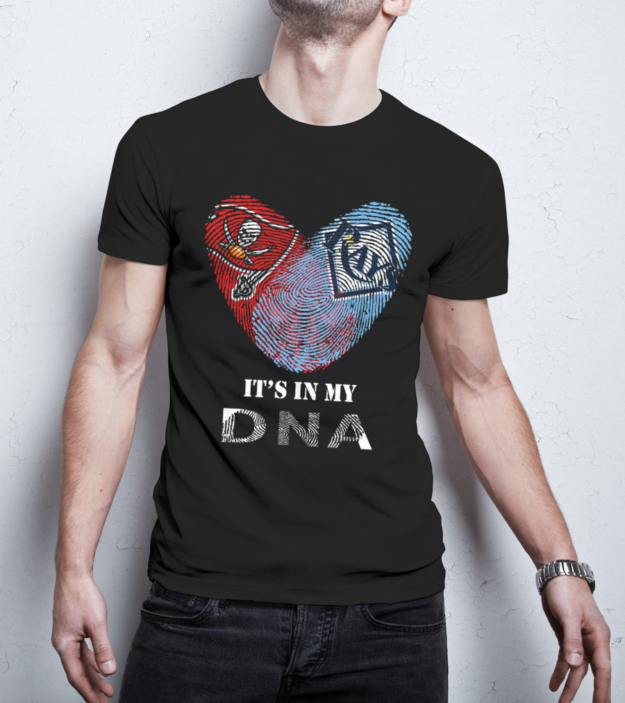 Buccaneers Rays It's In My DNA Fingerprint Heart T-Shirt