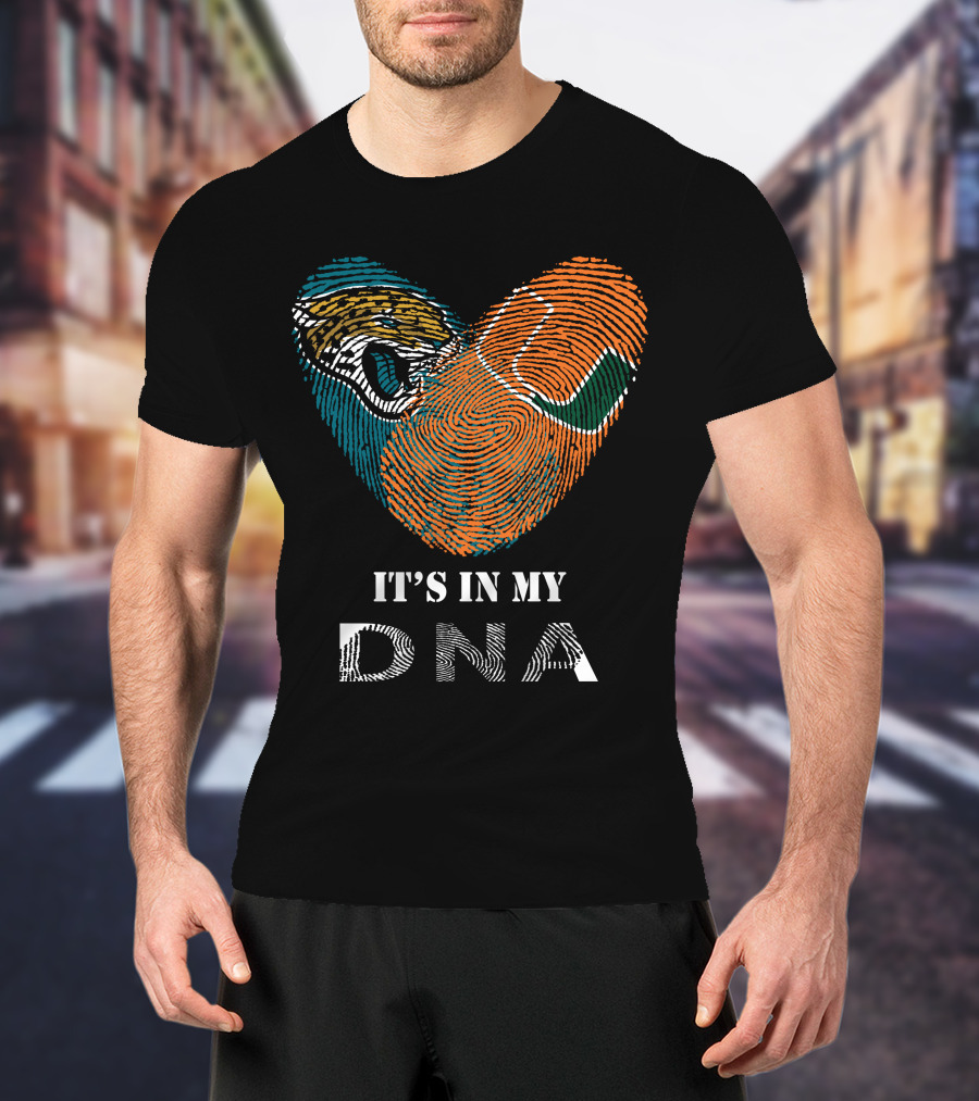 Jacksonville Jaguars Miami Hurricanes It's In My DNA T-Shirt