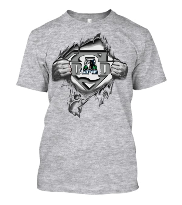 Timberwolves Super Dad Hero Emblem T-Shirt