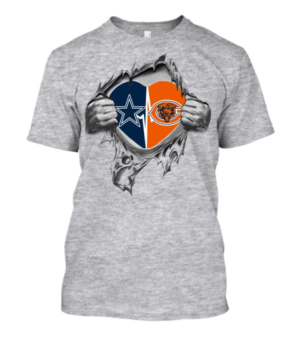 Dallas Cowboys Vs Chicago Bears Heart T-Shirt