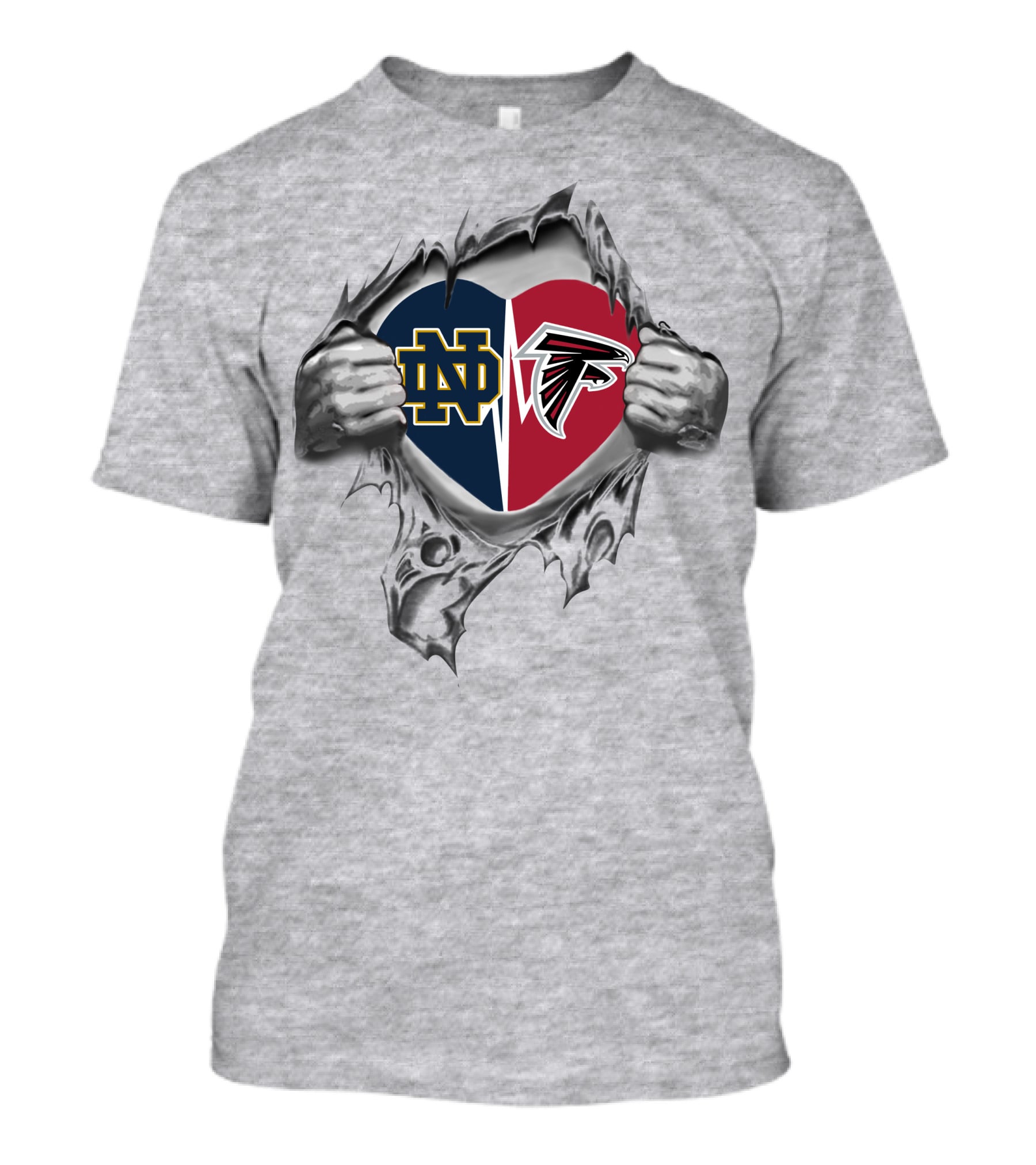 Falcons Notre Dame Heart Split T-Shirt