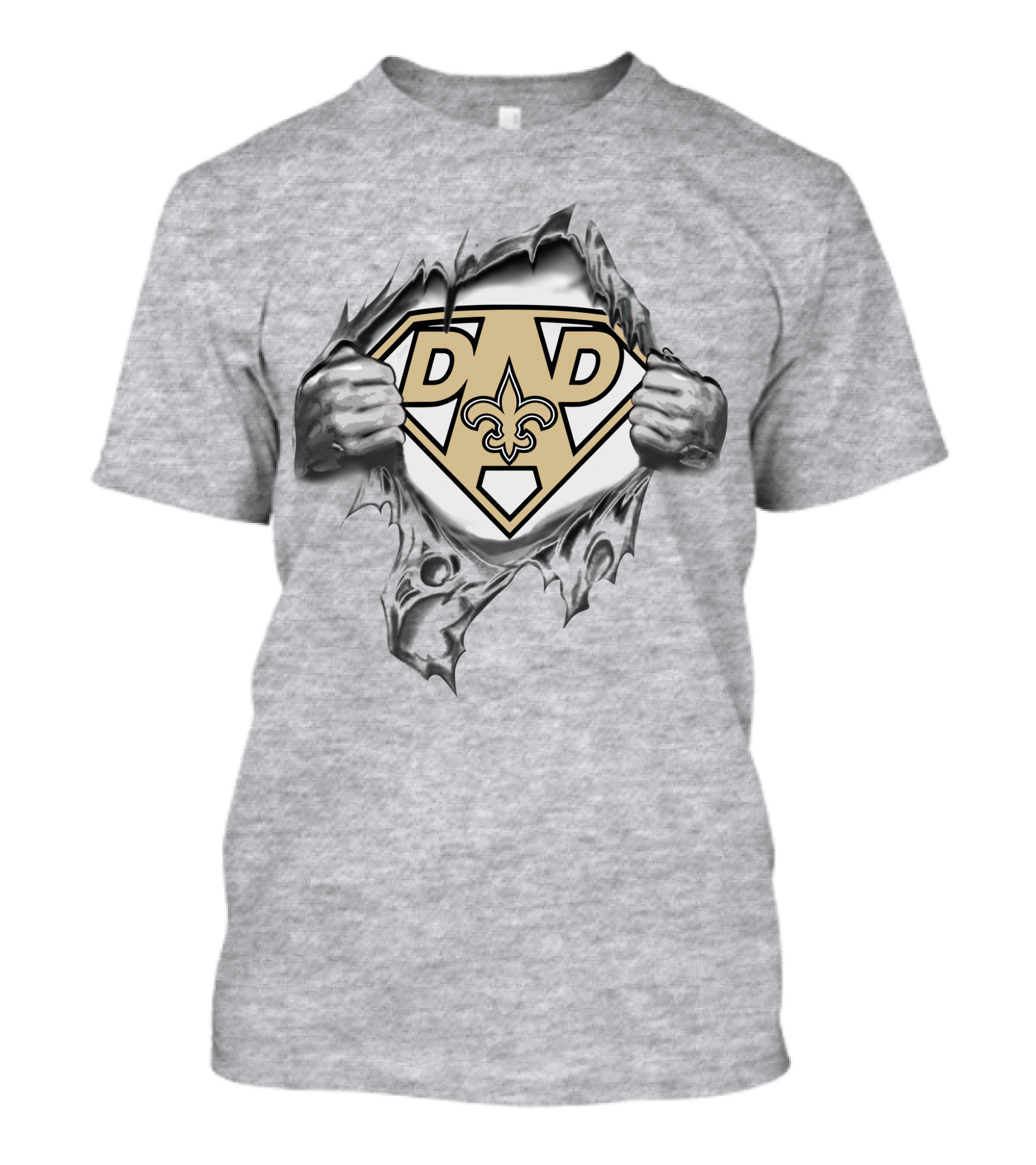 Saints Super Dad Fleur-De-Lis Logo Peeling Costume T-Shirt