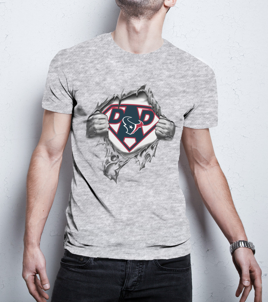 Houston Texans Super Dad Hero Bulls Star T-Shirt