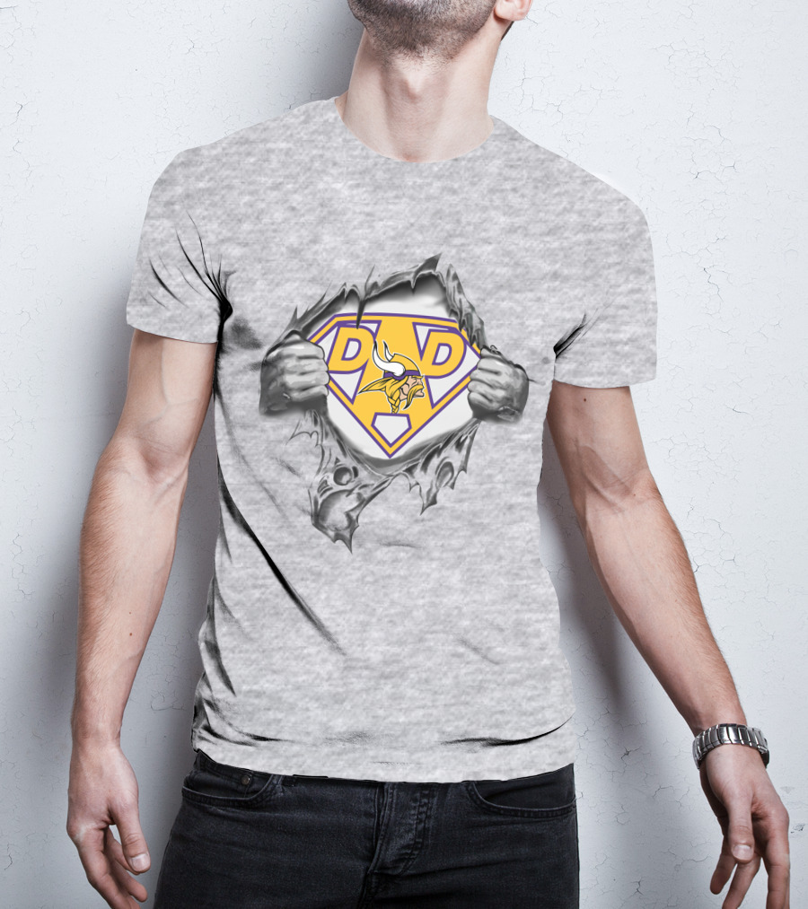 Vikings Super Dad Minnesota Football Hero Emblem T-Shirt