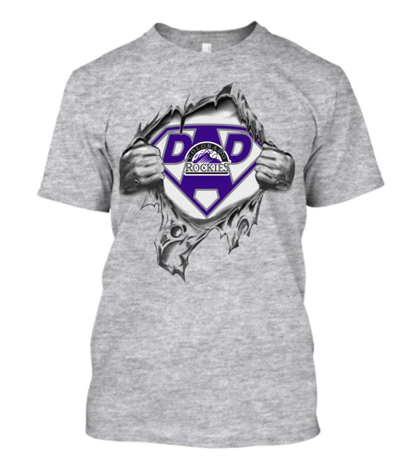 Colorado Rockies Super Dad Logo Emblem Blending Strength And Team Spirit T-Shirt
