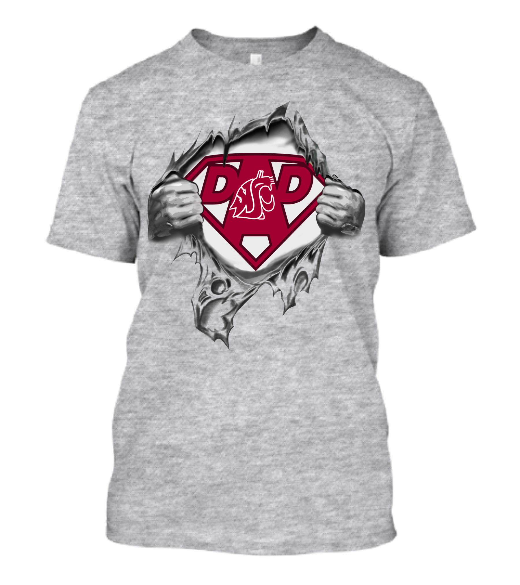 Sashington State Cougars Dad Superhero T-Shirt