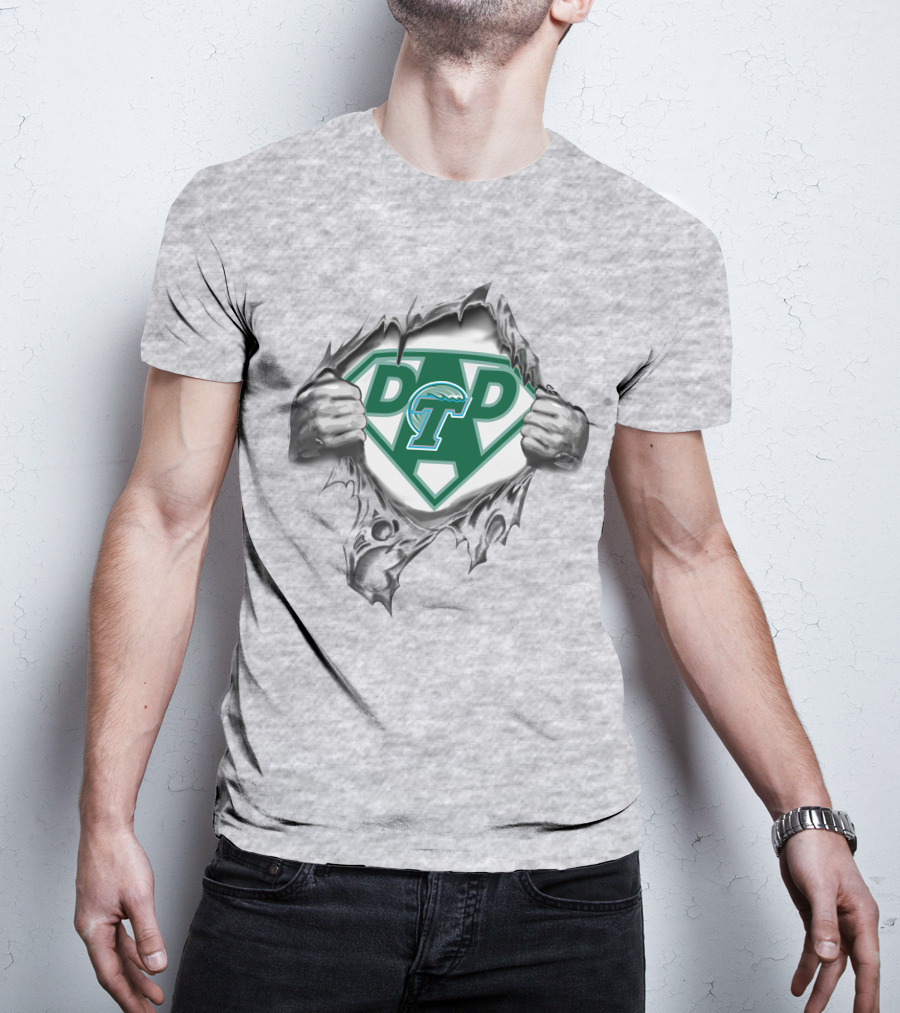 Tulane Green Wave Super Dad T Logo With Torn T-Shirt