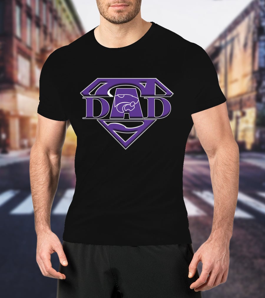Kansas State Wildcats Super Dad Logo With Purple Emblem T-Shirt