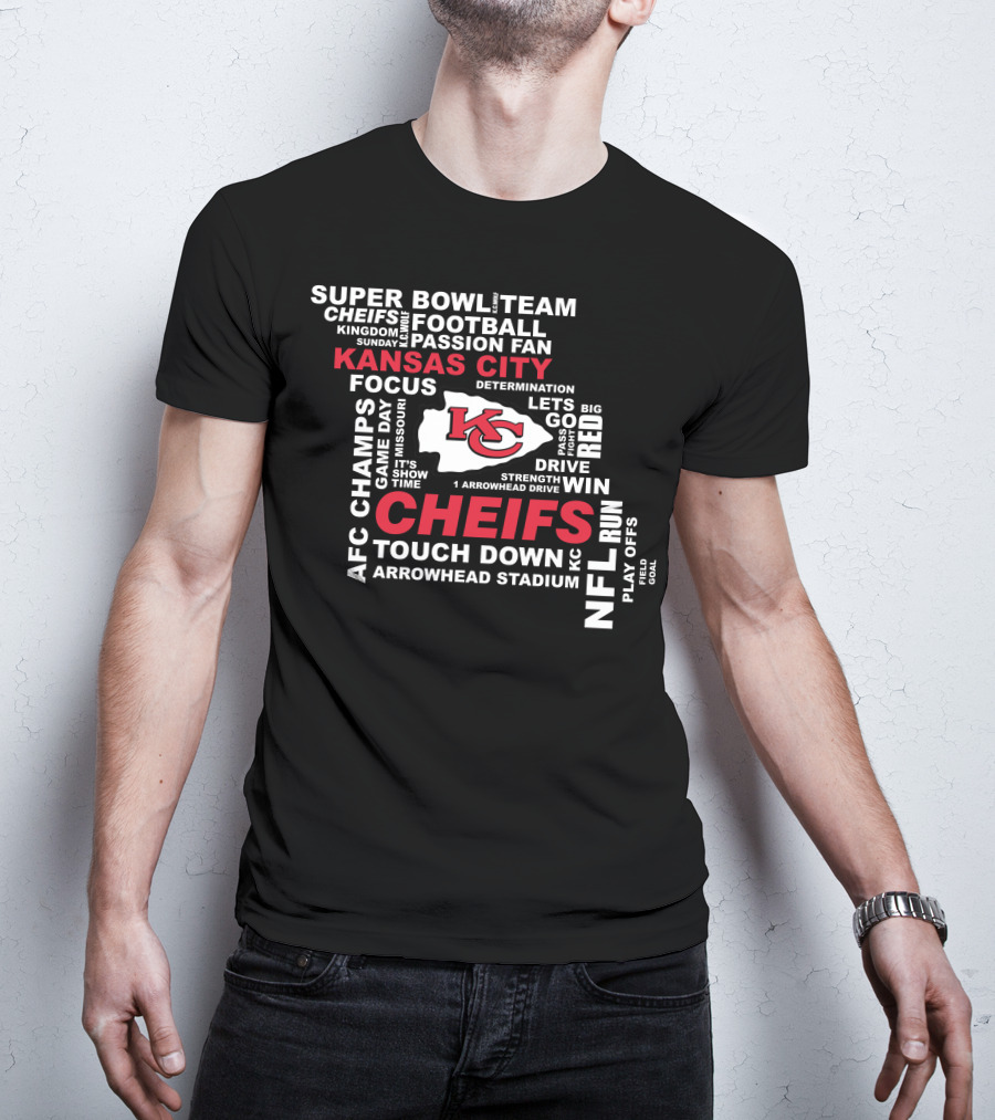 Kansas City Chiefs Super Bowl Afc Champs Nfl Team Football Touch Down Arrowhead Stadium T-Shirt