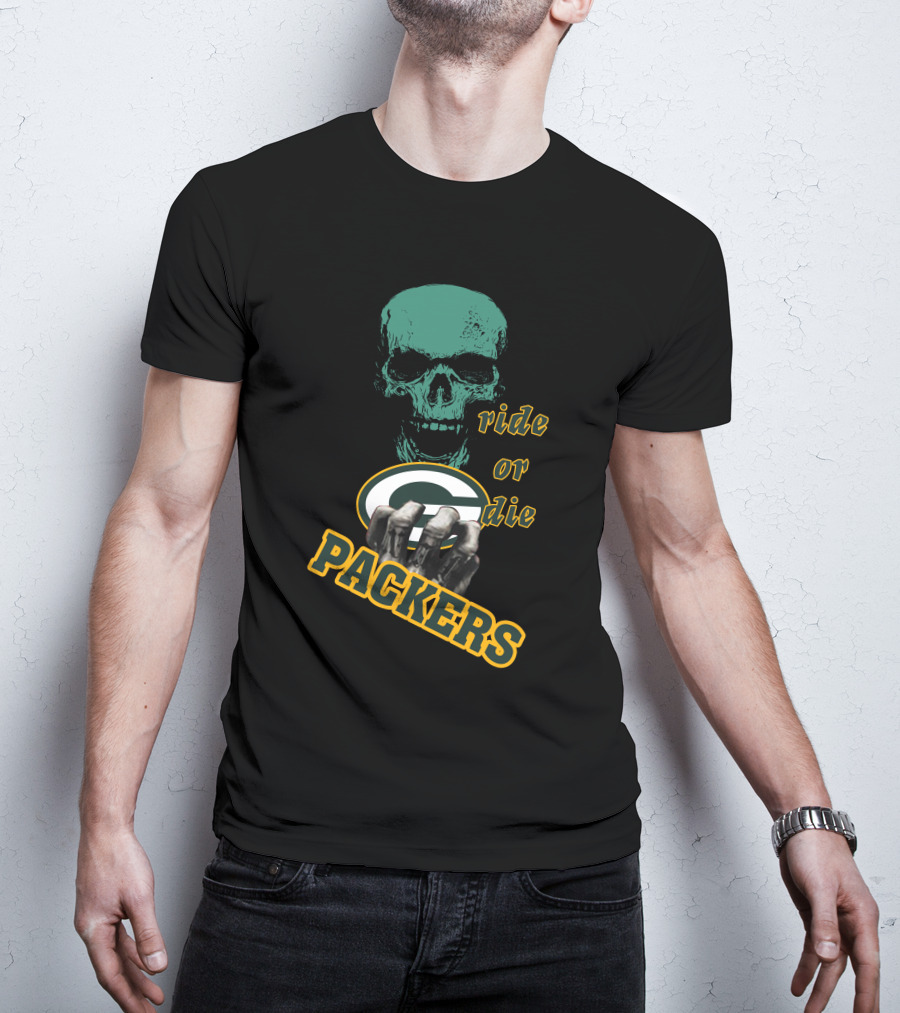 Packers Ride Or Die Skull Logo Fan Jersey T-Shirt