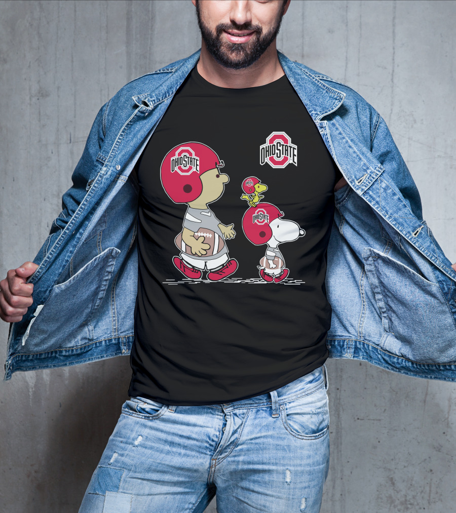 Ohio State Snoopy And Woodstock Football Helmets T-Shirt
