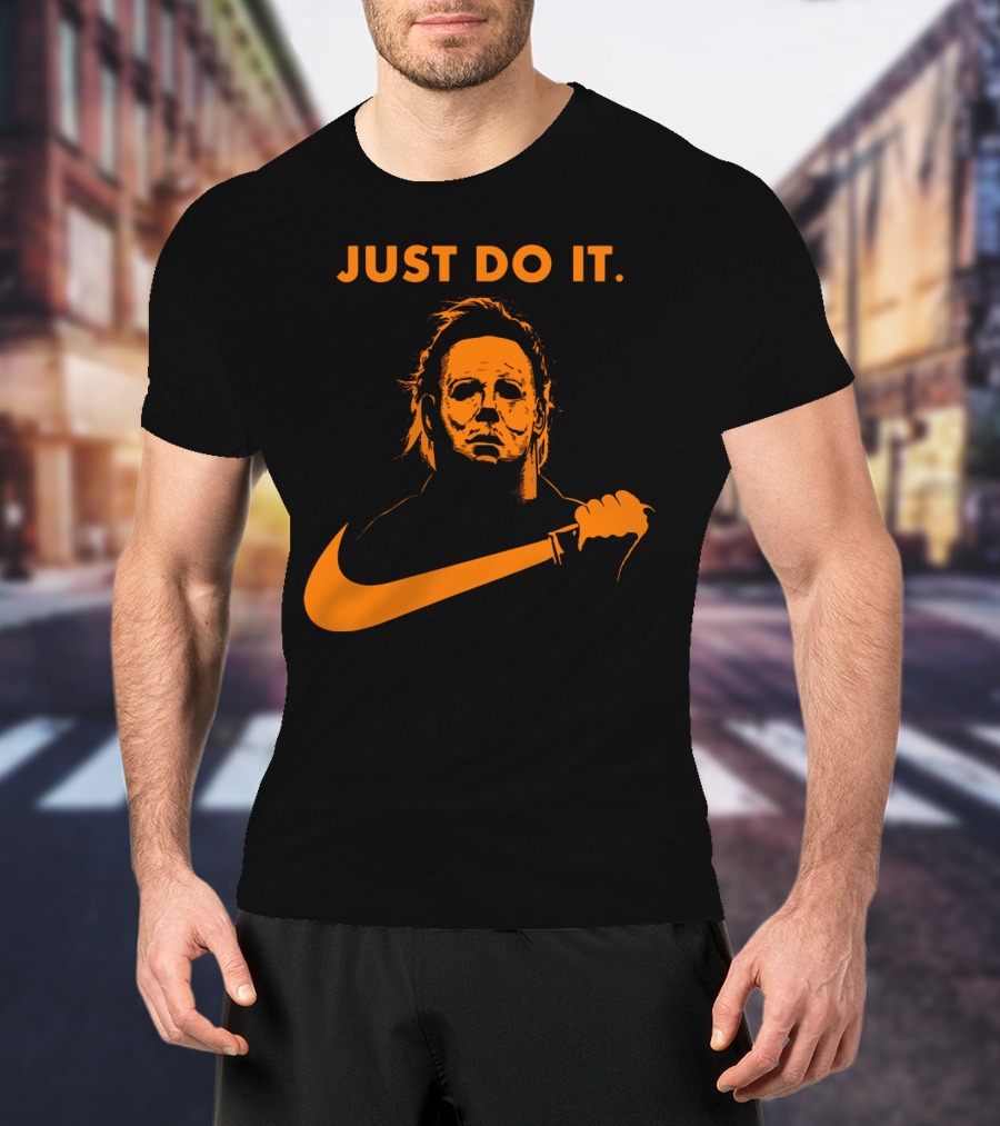 Just Do It Michael Myers Nike Halloween Knife T-Shirt