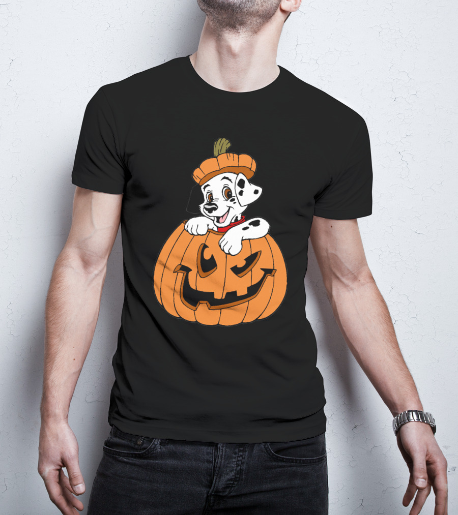 Mickey Mouse Minnie Mouse Halloween Dalmatian Pumpkin The Walt Disney Company T-Shirt