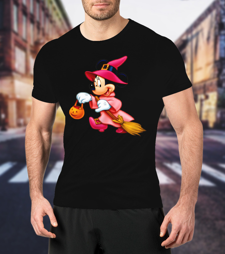 Minnie Mouse Halloween Witch Broomstick Trick Or Treat Magic Wands Donald Duck T-Shirt