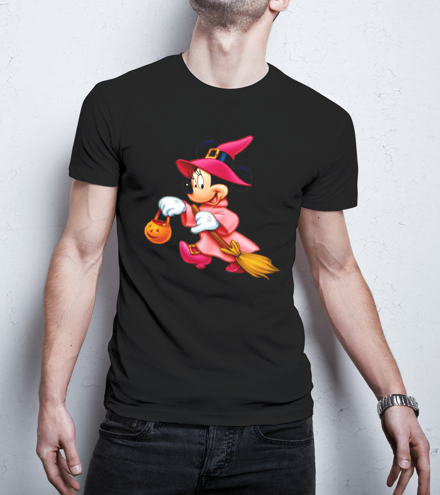 Minnie Mouse Halloween Witch Broomstick Trick Or Treat Magic Wands Donald Duck T-Shirt