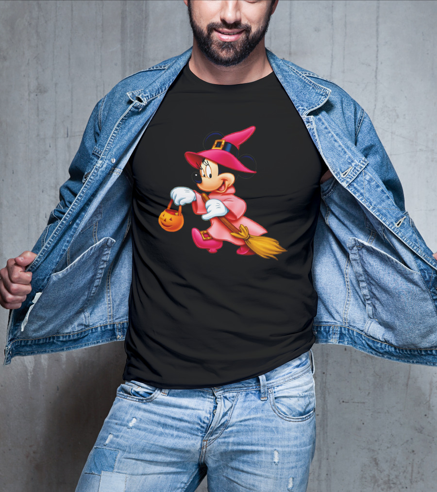 Minnie Mouse Halloween Witch Broomstick Trick Or Treat Magic Wands Donald Duck T-Shirt