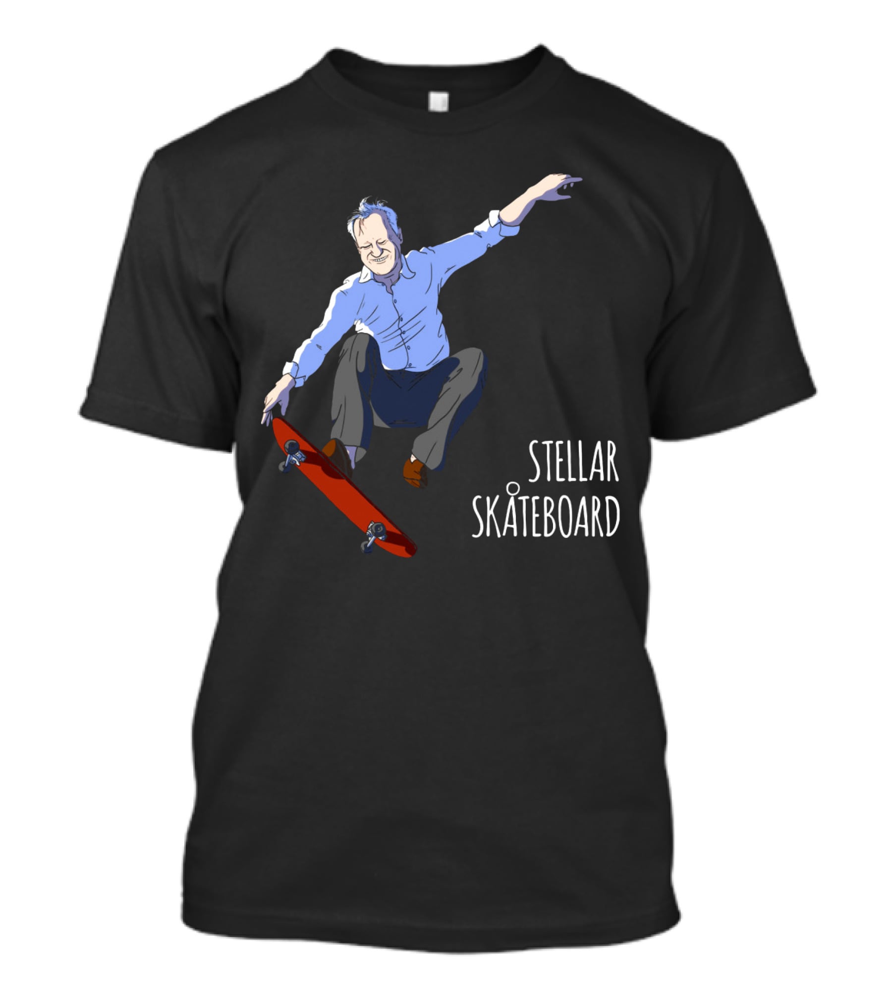 Stellar Skateboard Jump Halloween Trick With Red Skateboard T-Shirt