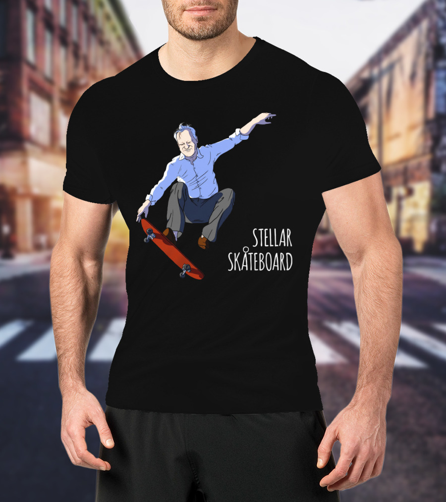 Stellar Skateboard Jump Halloween Trick With Red Skateboard T-Shirt