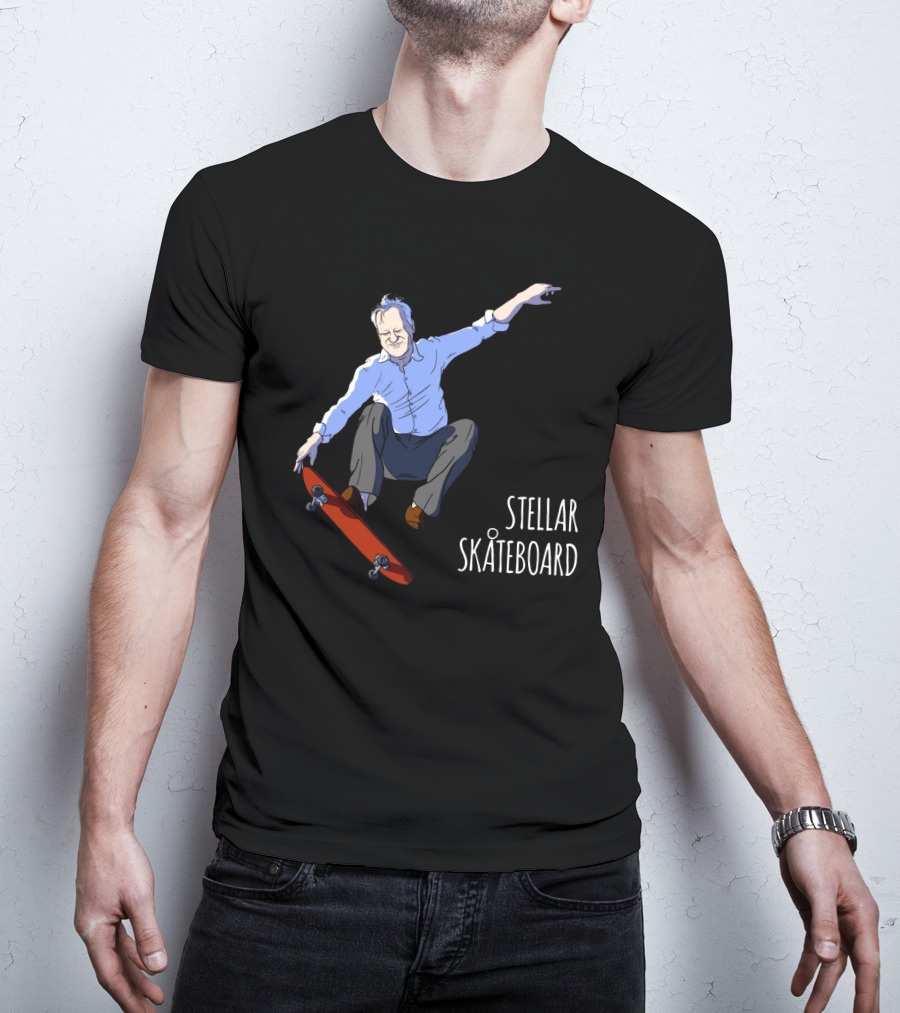 Stellar Skateboard Jump Halloween Trick With Red Skateboard T-Shirt