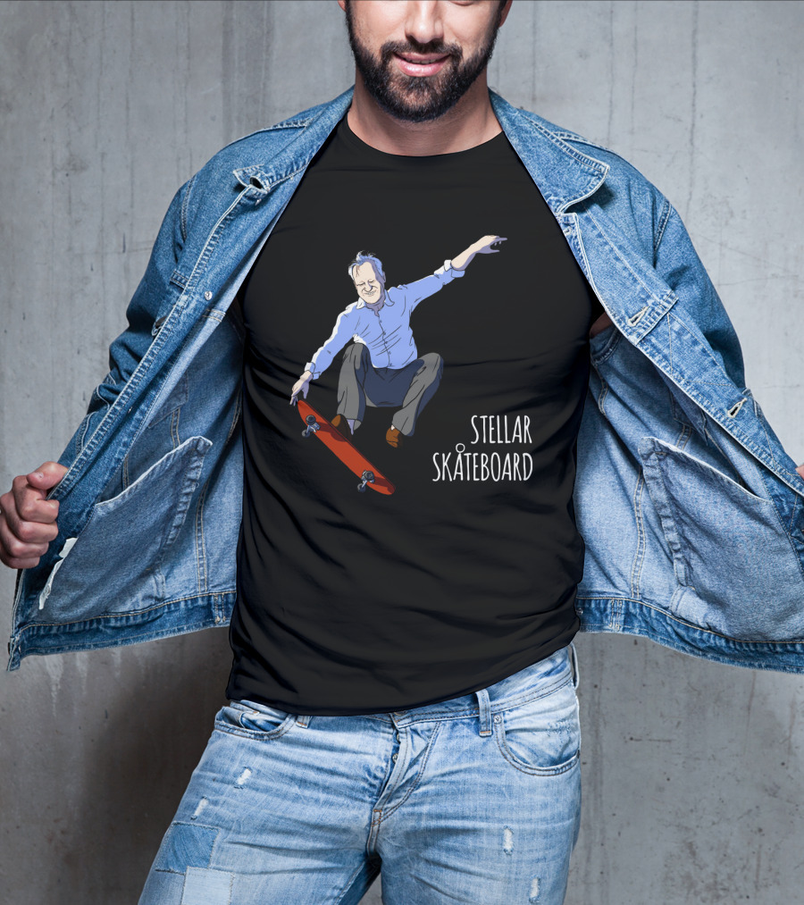 Stellar Skateboard Jump Halloween Trick With Red Skateboard T-Shirt