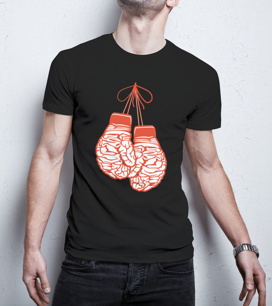 Brain-Shaped Boxing Gloves Boxer Brain Training Gym T-Shirt