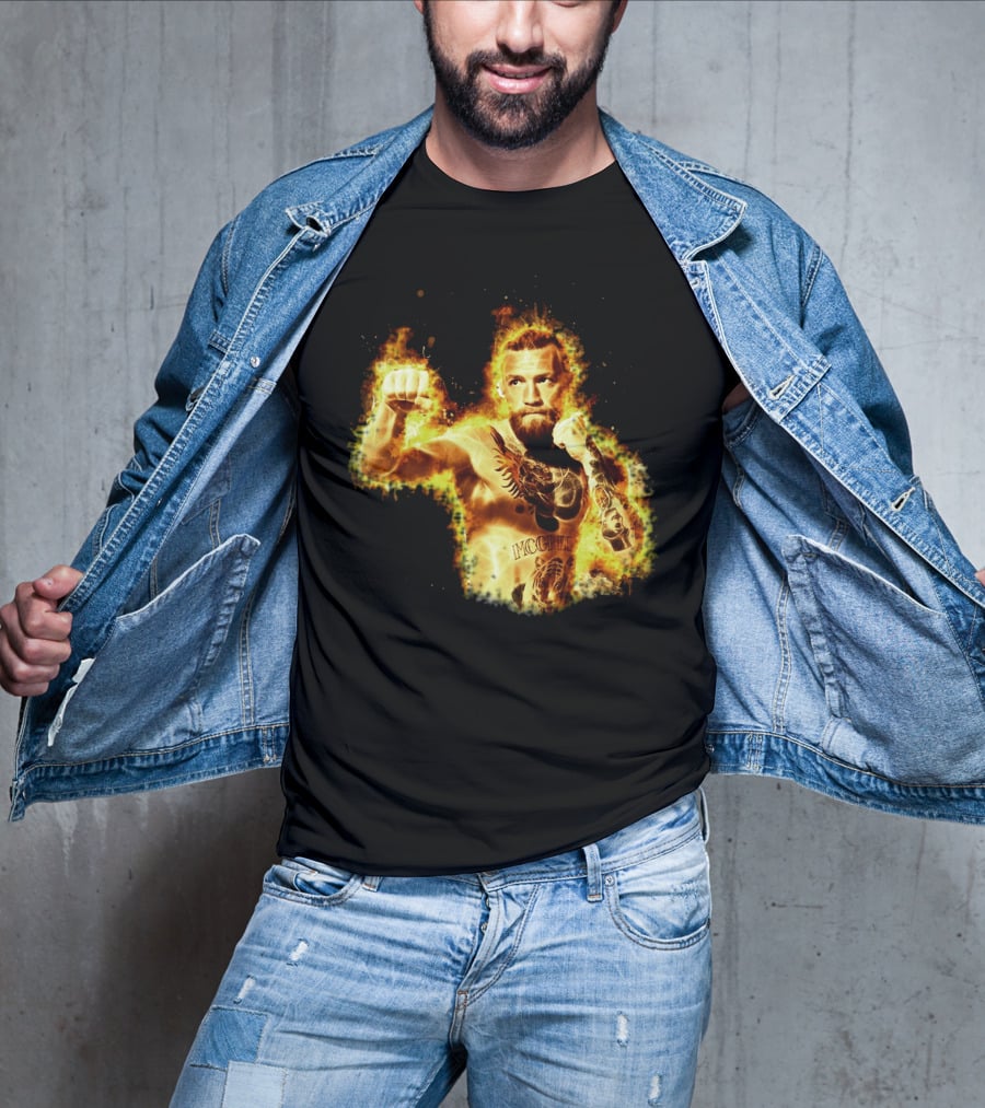Conor Mcgregor Notorious Ufc 202 Fiery Fighter Mcgregor Tattoo Blaze T-Shirt